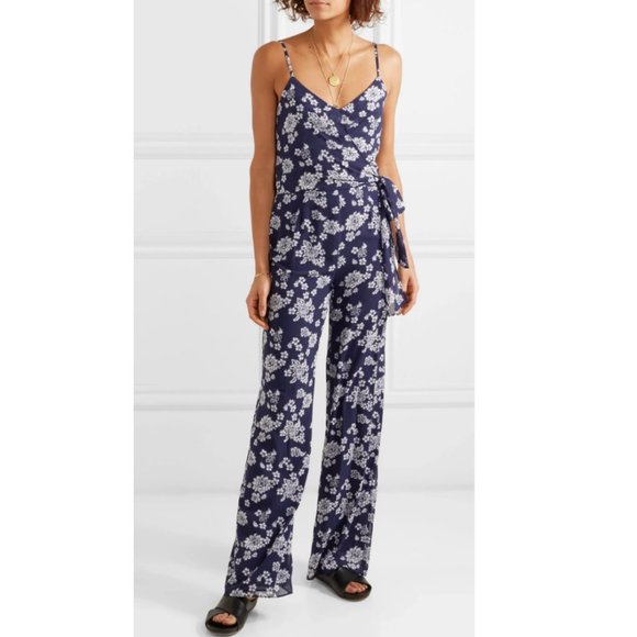 MICHAEL KORS Navy Floral Print Georgette Jumpsuit - Picture 11 of 11